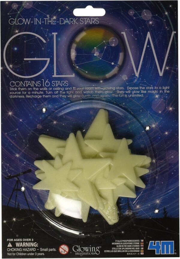 4M Glow-In-The-Dark Stars 16-Piece Kit Toy Fun Kids Pack Set