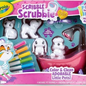 Crayola Scribble Scrubbie Pets Scrub Tub Animal Toy Set, Kids Indoor Activities