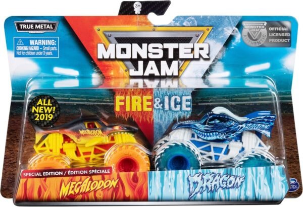 MJ 2019 Spin Master Monster Jam Fire&Ice Megalodon and Dragon Special Edition