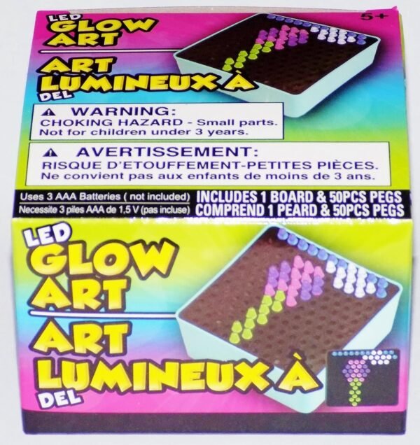LED Mini Glow Art Board & Pegs, Travel Friendly Kit