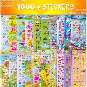 RENOOK Stickers 1000 + and 20 Different Scenes, 3D Puffy Stickers, Year-Round