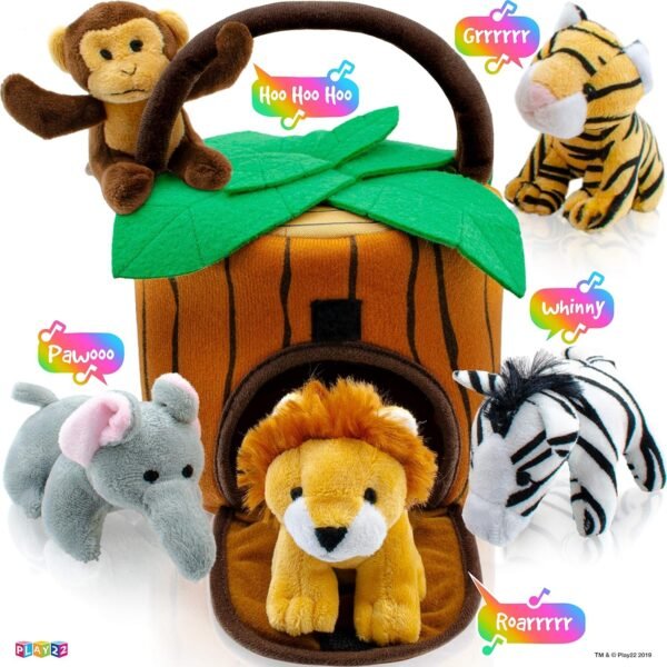 Play22 Plush Talking Stuffed Animals Jungle Set - Plush Toys Set with