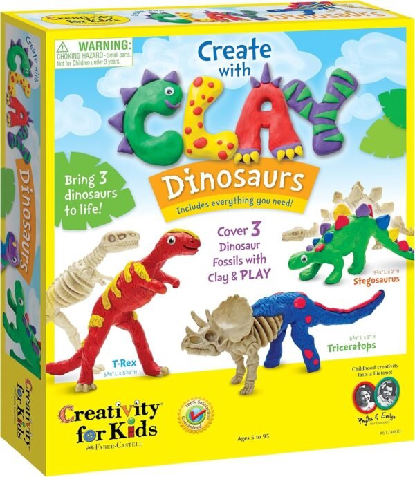 Creativity for Kids Create with Clay Dinosaurs - Build 3 Dinosaur Figures
