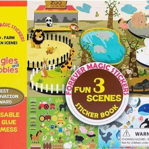 Giggles & Pebbles Educational Magic Sticker Pad Book for Kids,Toddlers, Boys and