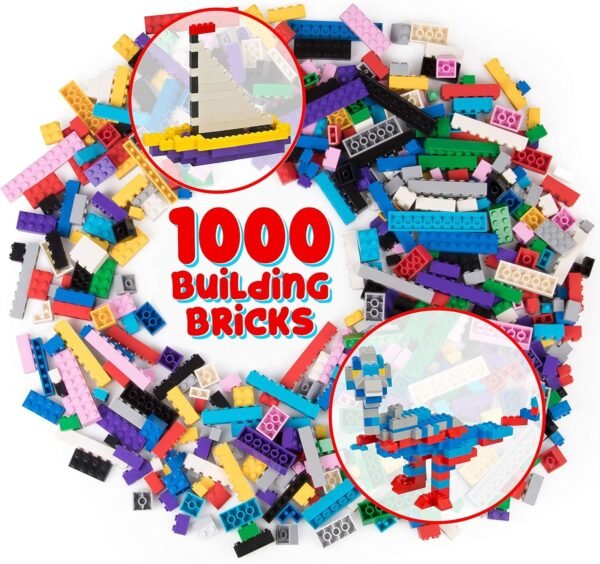 SCS Direct 1000 pc Classic Building Bricks - Bulk Blocks w 54
