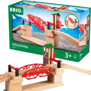 BRIO 33757 Lifting Bridge Toy Train Accessory with Wooden Track for Kids