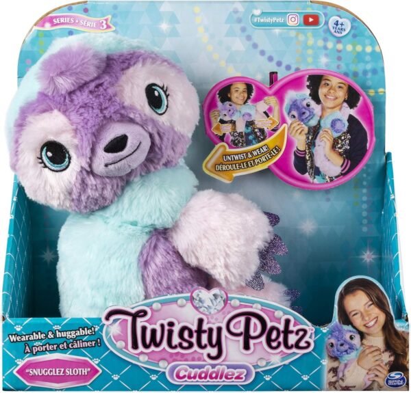 Twisty Petz Cuddlez, Snugglez Sloth Transforming Collectible Plush for Kids Aged 4