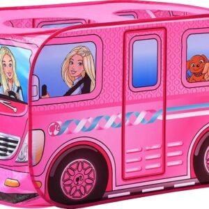 Sunny Days Entertainment Barbie Dream Camper Pop Up Play Tent Pink Indoor