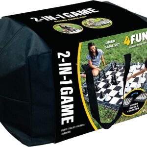 4Fun Jumbo Chess and Checkers Set Giant Chess/Checkers Game Outdoor Chess/Checkers Outdoor