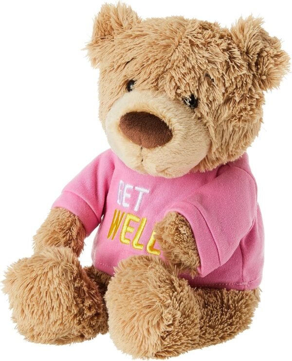 GUND Get Well T-Shirt Message Teddy Bear Stuffed Animal Plush, Pink, 12.5