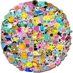 200 Pcs VSCO Stickers for Water Bottles, Colorful Vinyl Waterproof Stickers for