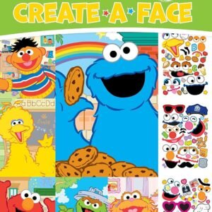 Bendon Create-a-Face Sticker Book, Sesame Street Kit Toy Fun Kids
