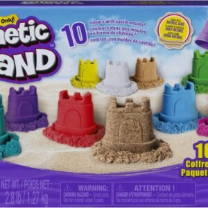 Kinetic Sand, Castle Containers 10-Color Pack for Kids Aged 3 and Up,