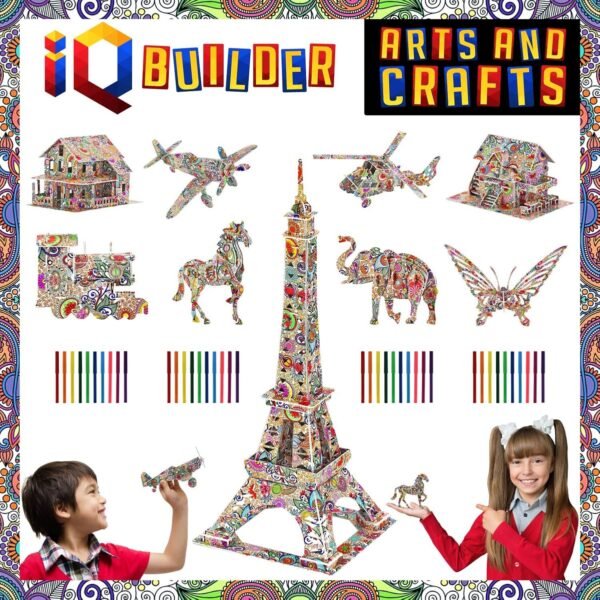IQ BUILDER Fun Creative DIY Arts and Crafts KIT Best Toy Gift
