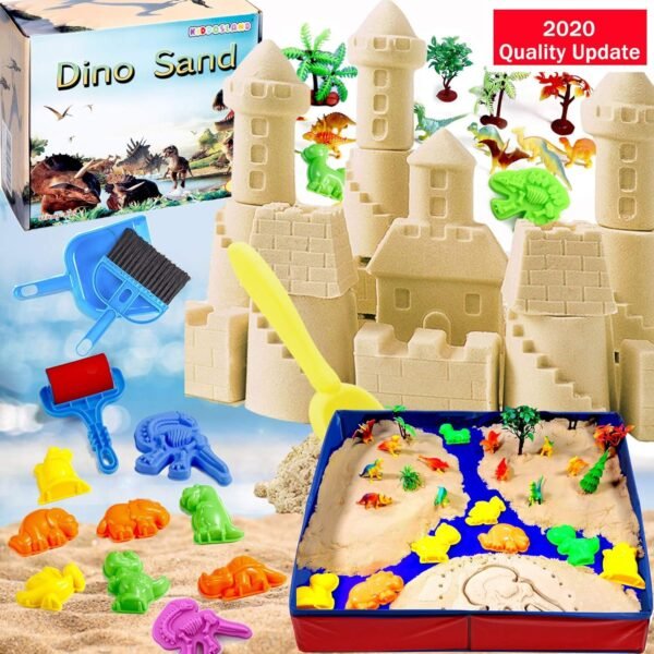 Dino Play Sand Kit for Kids 3lbs Cool Dinosaur Edition Motion Sand