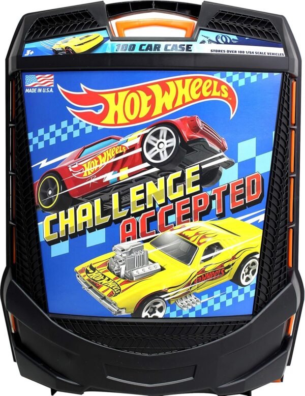 Hot Wheels 100-Car, Rolling Storage Case with Retractable Handle Kit