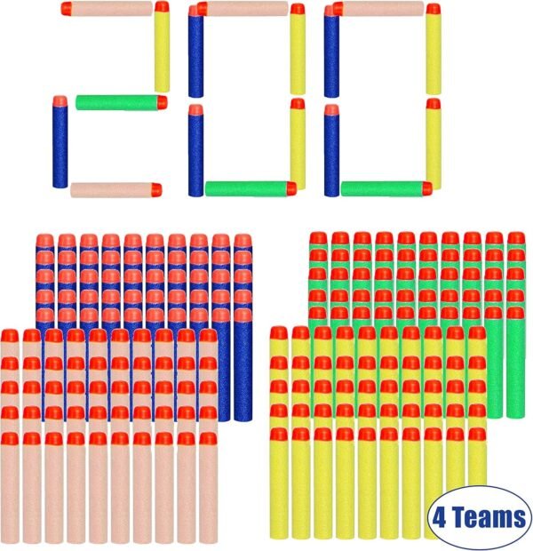 High Bounce 200 Shooting Dart Refills, for Elite Dart Blaster- Multi Colored