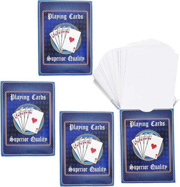 Blue Panda Blank DIY Playing Cards 4 Decks Kit Toy