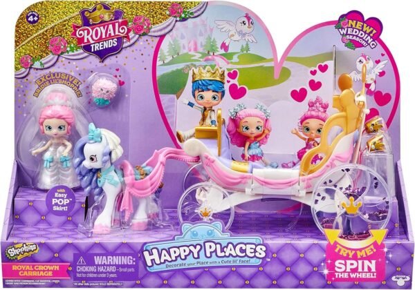 Shopkins Happy Places Royal Wedding Carriage with Pony and Petkins Inside