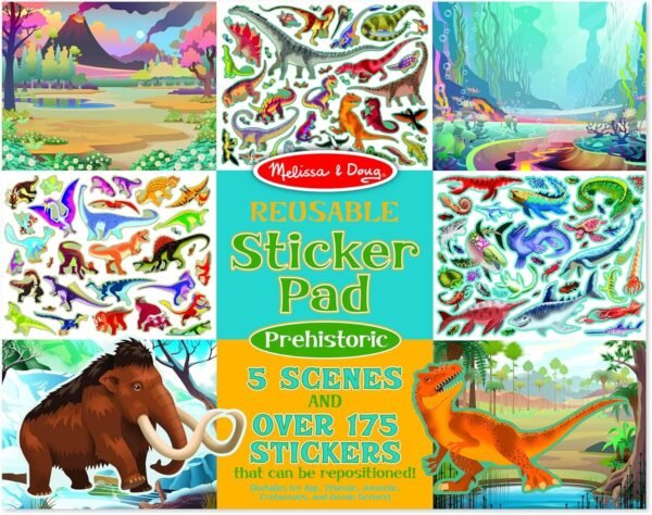 Melissa & Doug Prehistoric Reusable Sticker Pad Kit Toy Fun