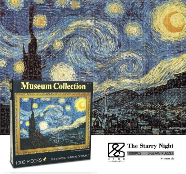 1000 Piece Jigsaw Puzzle, The Starry Night,Author-Van Gogh Kit Toy