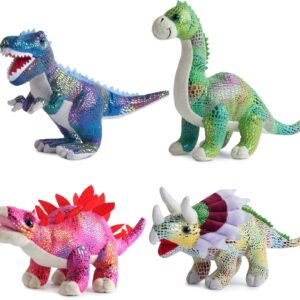 Plush Dinosaur Stuffed Animal Set of 4 Soft Dinosaur Toys for Boys