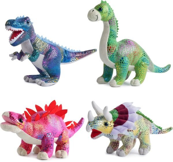 Plush Dinosaur Stuffed Animal Set of 4 Soft Dinosaur Toys for Boys