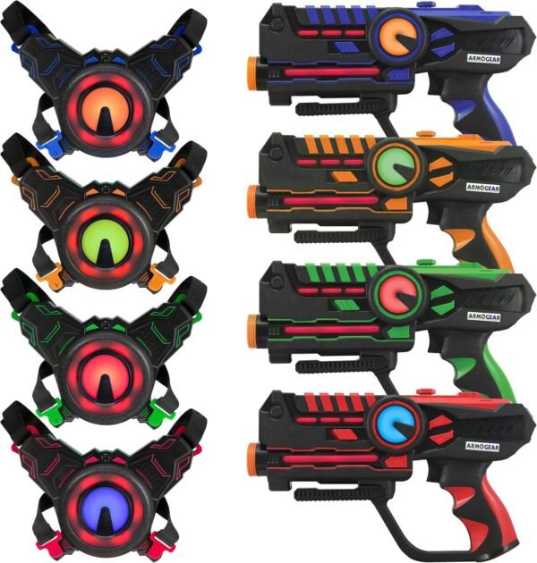 ArmoGear Laser Tag Laser Tag Guns with Vests Set of 4 Multi