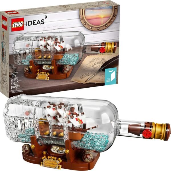 LEGO Ideas Ship in a Bottle 21313 Expert Building Kit, Snap Together