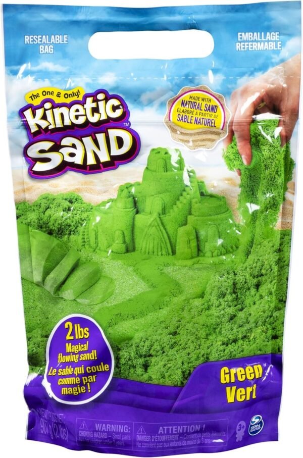 Kinetic Sand The Original Moldable Sensory Play Sand, Green, 2 Pounds