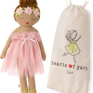 Hearts of Yarn Plush Noa Ballerina Doll for Girls Soft Sleeping &