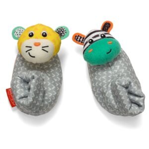 Infantino Foot Rattles, Zebra and Tiger, Zebra/Tiger Kit Toy Fun