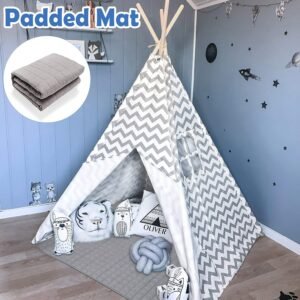 Teepee Tent for Kids with Padded Mat- Play Tent for Boy Girl