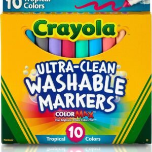 Crayola Ultra Clean Washable Markers, Tropical, Gift for Kids, 10Count
