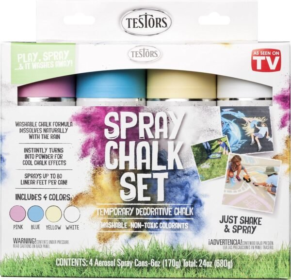 Testors 306006 Spray Chalk, 4 Color Kit, Assorted Kit Toy