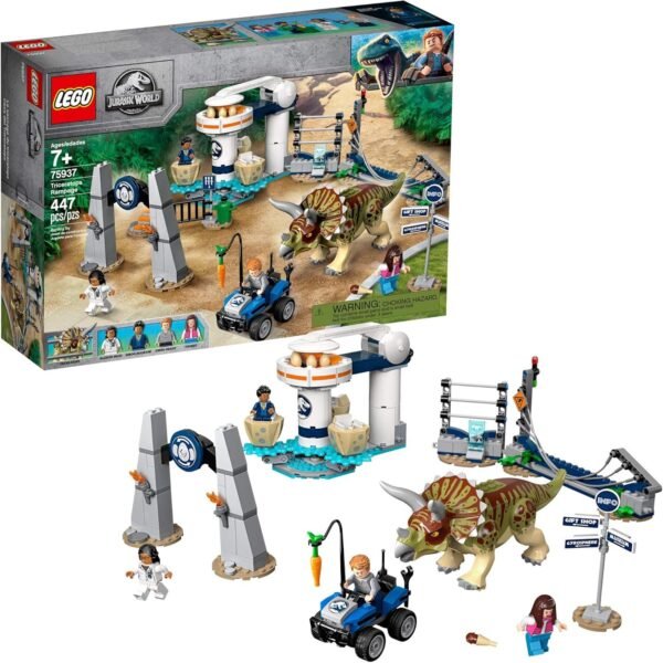 LEGO Jurassic World Triceratops Rampage 75937 447 Pieces Kit Toy