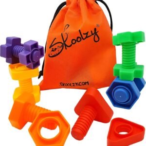 Skoolzy Jumbo Nuts and Bolts Toddler Toys Montessori Toys Building Construction Set