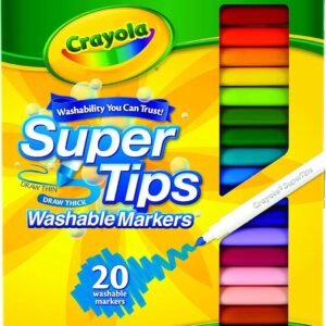 Crayola Super Tips Markers, Washable Markers, Assorted Colors, 20 Count