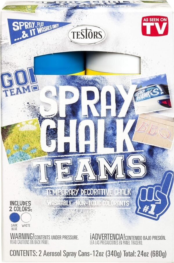 Testors 334330 Spray Chalks Teams, Dark Blue/White Kit Toy Fun