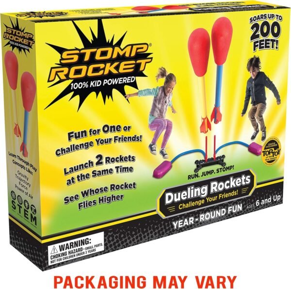 Stomp Rocket Dueling Rockets, 4 Rockets and Rocket Launcher - Outdoor Rocket