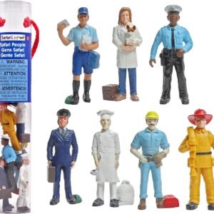 Safari Ltd People TOOB With 7 Everyday Heroes Figurine Toys, Including Construction