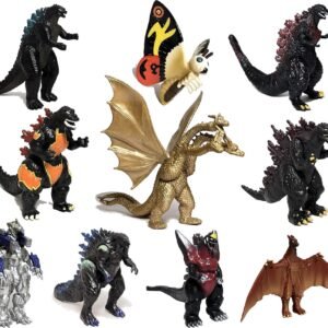 EZFun Set of 10 Godzilla Toys with Carry Bag, Movable Joint Action