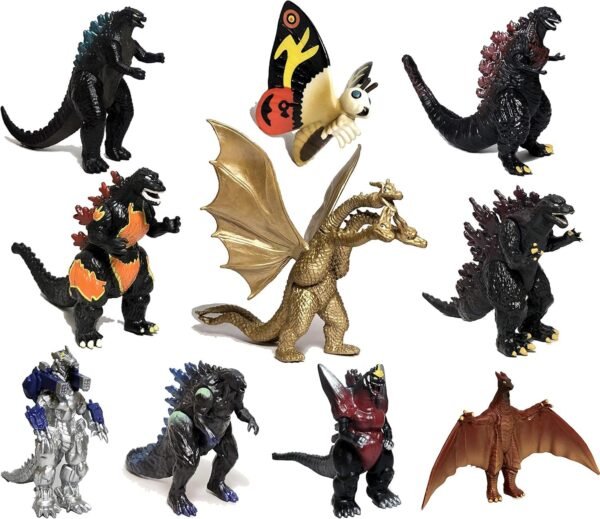 EZFun Set of 10 Godzilla Toys with Carry Bag, Movable Joint Action