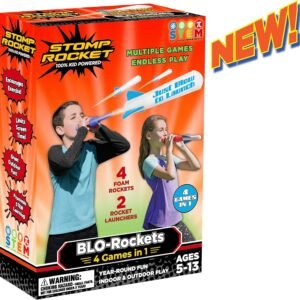 Stomp Rocket New BLO-Rockets - Includes 2 Launchers, 4 Rockets - Indoor