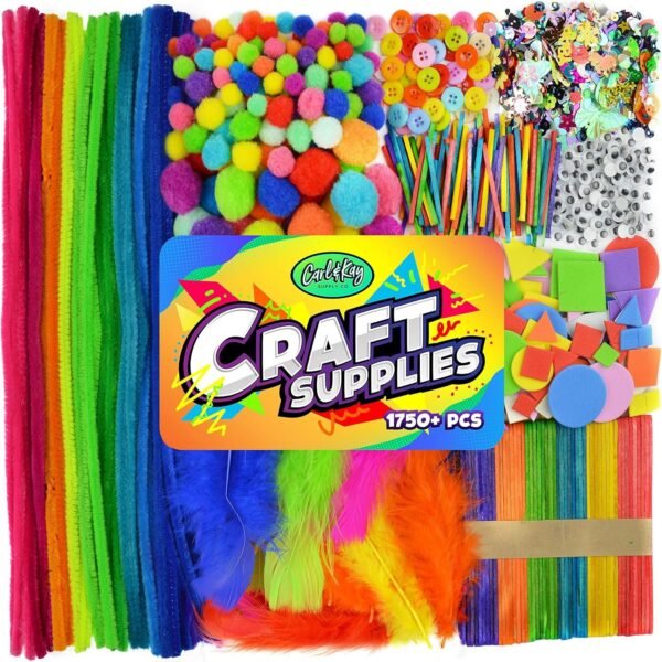 Carl & Kay 1750+ pcs Arts & Crafts Supplies, Creative Kids Gift,