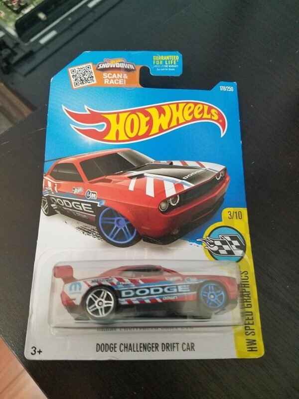 Hot Wheels, 2016 HW Speed Graphics, Dodge Challenger Drift Car Red Die-Cast