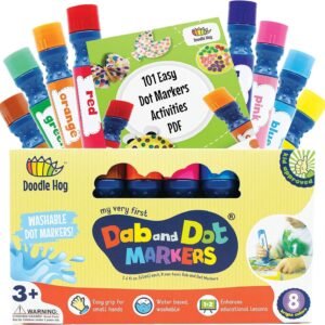 Washable 8 Colors Dot Markers Pack Set. Fun Art Supplies for Kids,