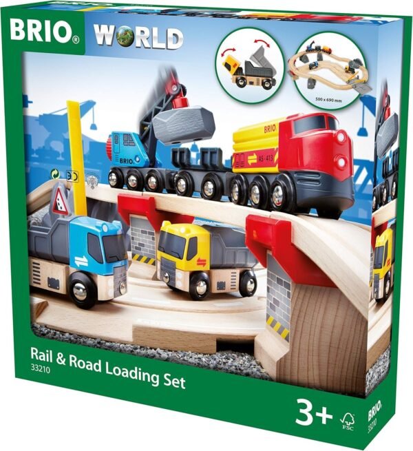 BRIO World 33210 - Rail & Road Loading Set - 32 Piece