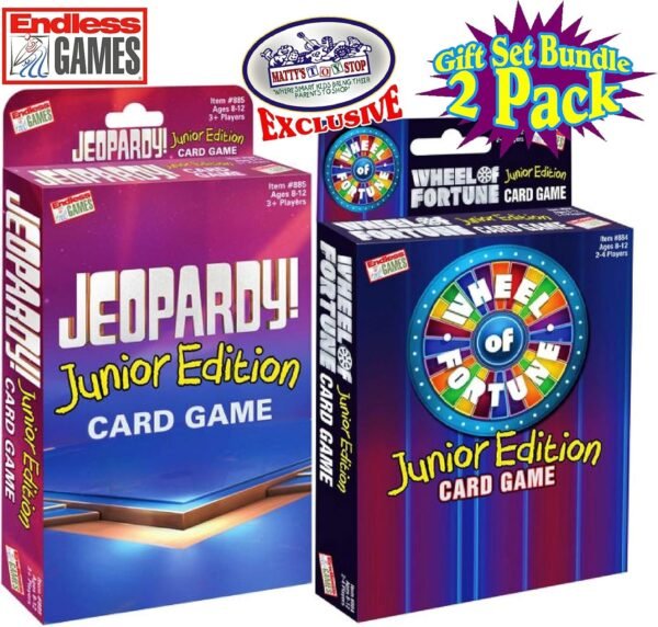 Endless Games Jeopardy Junior Edition Card Game & Wheel of Fortune Junior