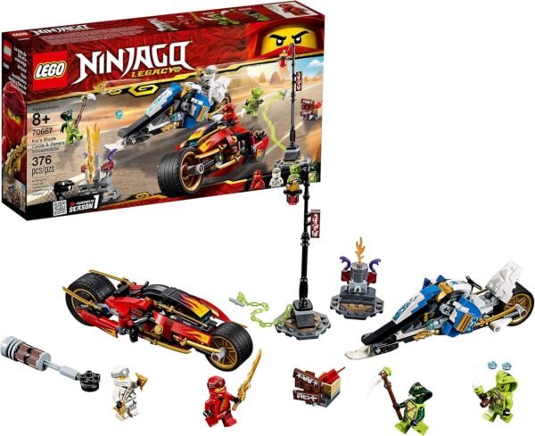 LEGO NINJAGO Legacy Kais Blade Cycle & Zanes Snowmobile 70667 Building Kit
